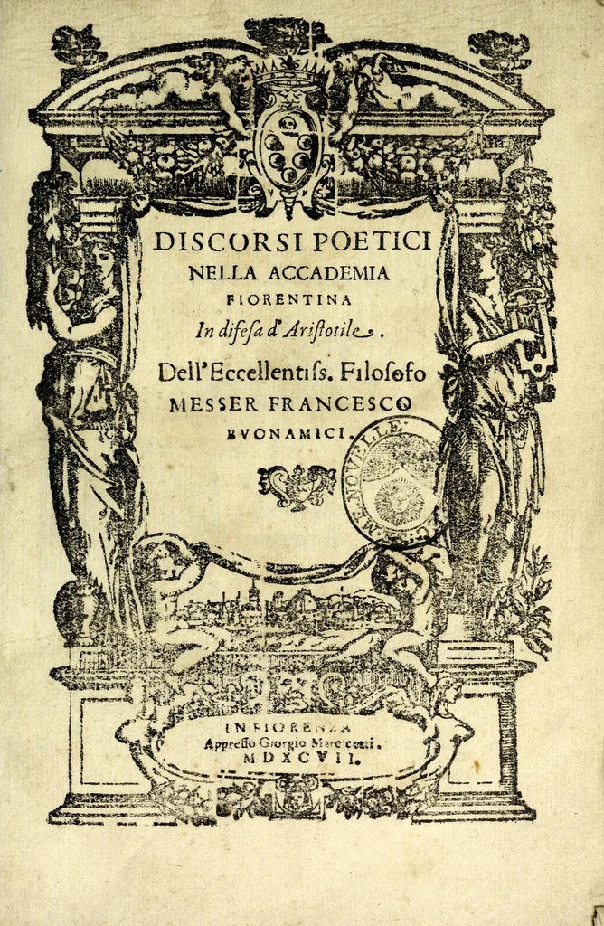 An illustration from Discorsi poetici nella Accademia fiorentina in difesa d'Aristotile, 1597, leaf 3