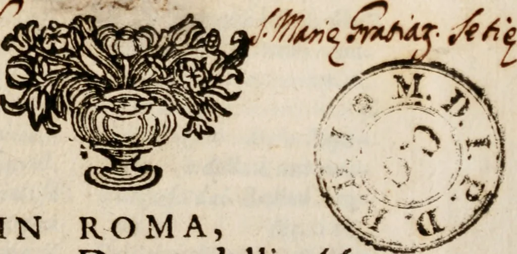 An illustration from Discorsi politici del signor Fabio ALbergati ne i quali viena riprouata la dottrina politica di Gio. Bodino, e difesa quella d'Aristotile .., 1664, leaf 4