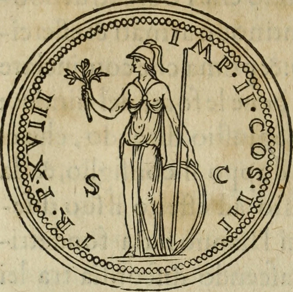 An illustration from Discorso della religione antica de Romani, insieme vn'altro Discorso della castrametatione, et disciplina militare, bagni, & essercitij antichi di detti Romani;, 1569, leaf 105