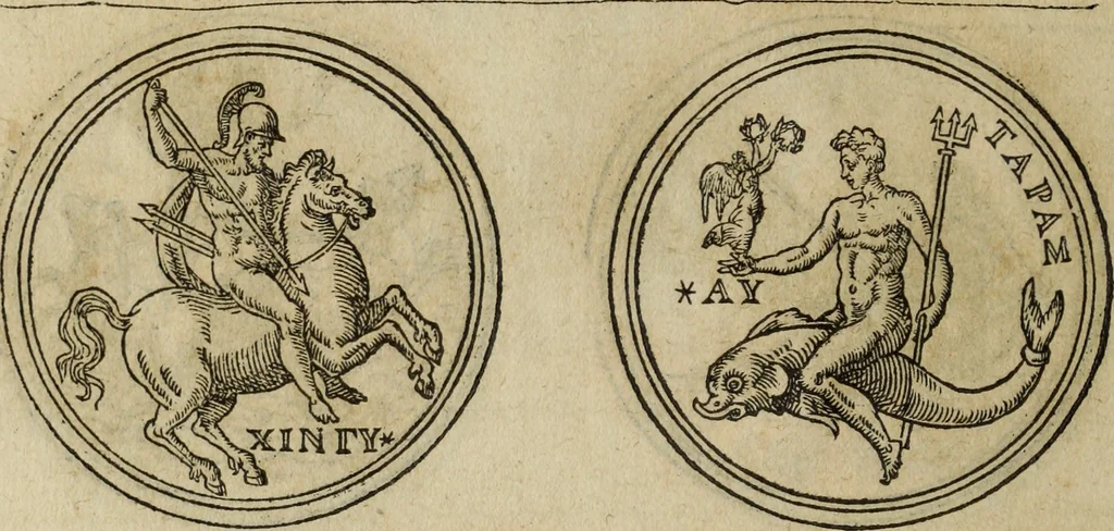 An illustration from Discorso della religione antica de Romani, insieme vn'altro Discorso della castrametatione, et disciplina militare, bagni, & essercitij antichi di detti Romani;, 1569, leaf 109