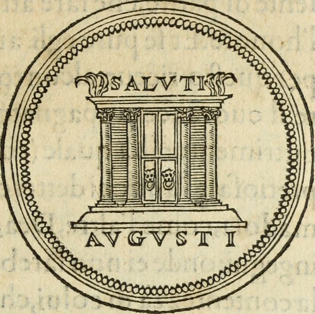 An illustration from Discorso della religione antica de Romani, insieme vn'altro Discorso della castrametatione, et disciplina militare, bagni, & essercitij antichi di detti Romani;, 1569, leaf 118
