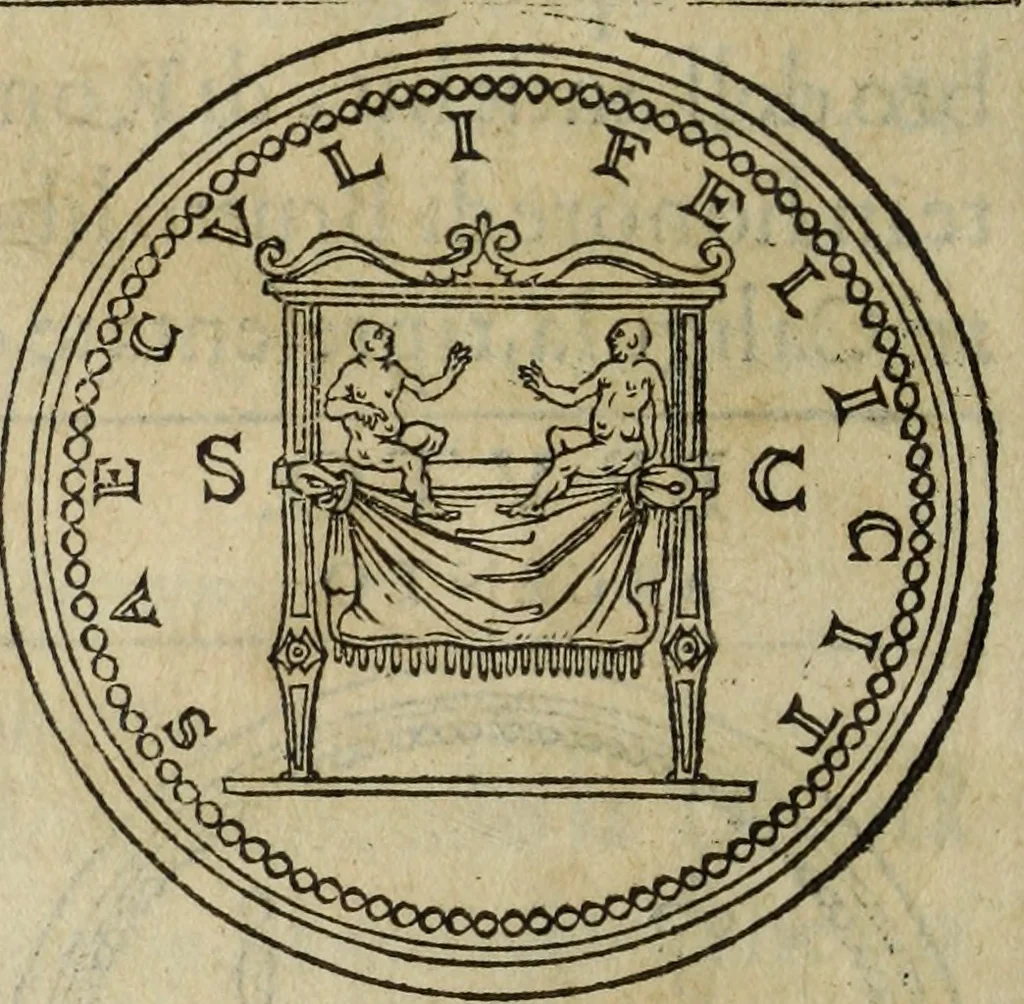 An illustration from Discorso della religione antica de Romani, insieme vn'altro Discorso della castrametatione, et disciplina militare, bagni, & essercitij antichi di detti Romani;, 1569, leaf 121
