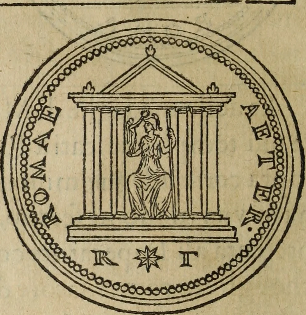 An illustration from Discorso della religione antica de Romani, insieme vn'altro Discorso della castrametatione, et disciplina militare, bagni, & essercitij antichi di detti Romani;, 1569, leaf 169
