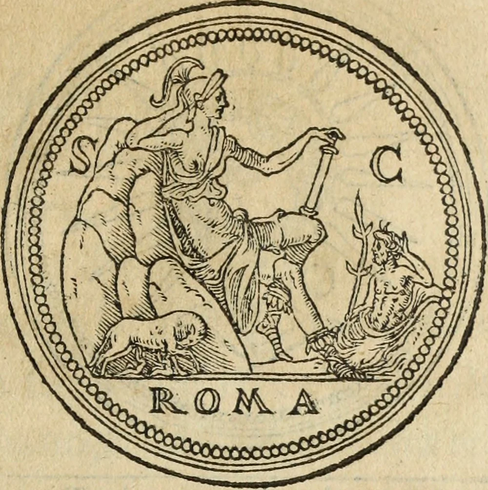 An illustration from Discorso della religione antica de Romani, insieme vn'altro Discorso della castrametatione, et disciplina militare, bagni, & essercitij antichi di detti Romani;, 1569, leaf 170