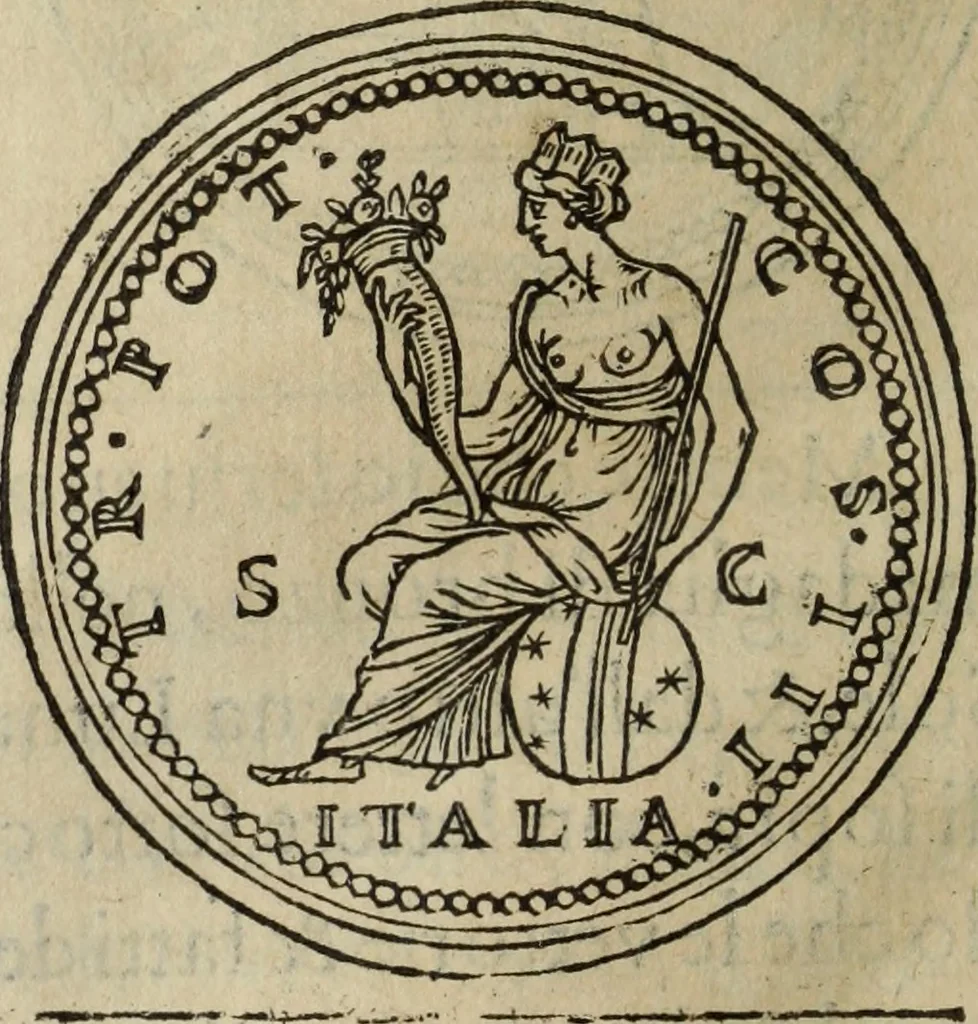 An illustration from Discorso della religione antica de Romani, insieme vn'altro Discorso della castrametatione, et disciplina militare, bagni, & essercitij antichi di detti Romani;, 1569, leaf 171