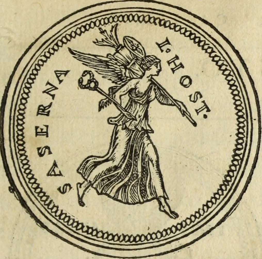 An illustration from Discorso della religione antica de Romani, insieme vn'altro Discorso della castrametatione, et disciplina militare, bagni, & essercitij antichi di detti Romani;, 1569, leaf 174