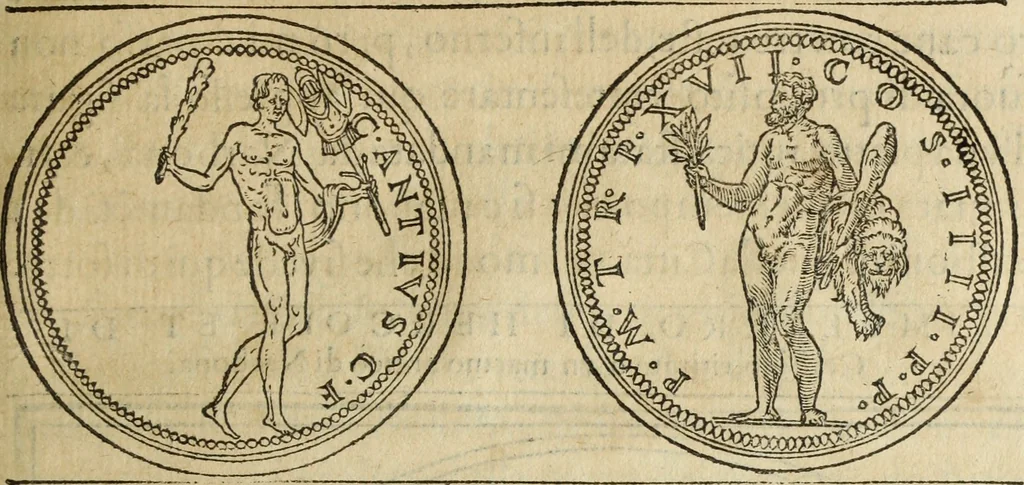 An illustration from Discorso della religione antica de Romani, insieme vn'altro Discorso della castrametatione, et disciplina militare, bagni, & essercitij antichi di detti Romani;, 1569, leaf 182