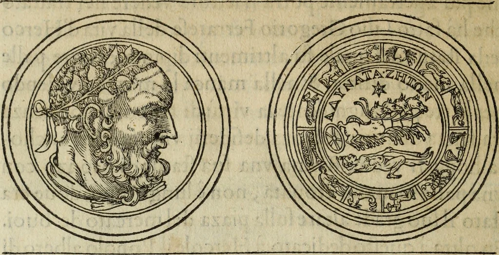 An illustration from Discorso della religione antica de Romani, insieme vn'altro Discorso della castrametatione, et disciplina militare, bagni, & essercitij antichi di detti Romani;, 1569, leaf 185