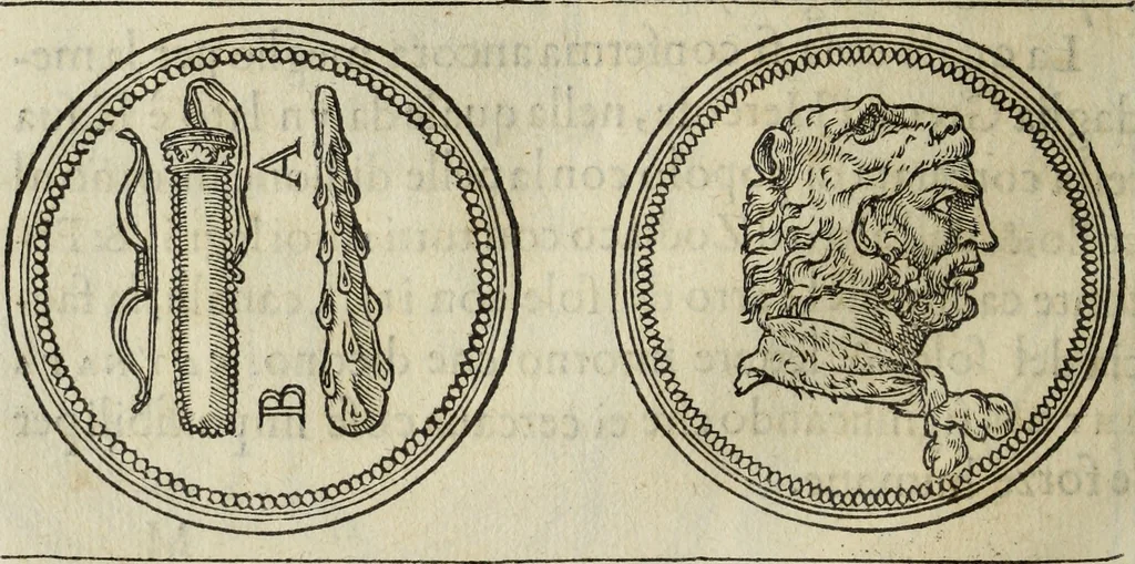 An illustration from Discorso della religione antica de Romani, insieme vn'altro Discorso della castrametatione, et disciplina militare, bagni, & essercitij antichi di detti Romani;, 1569, leaf 185