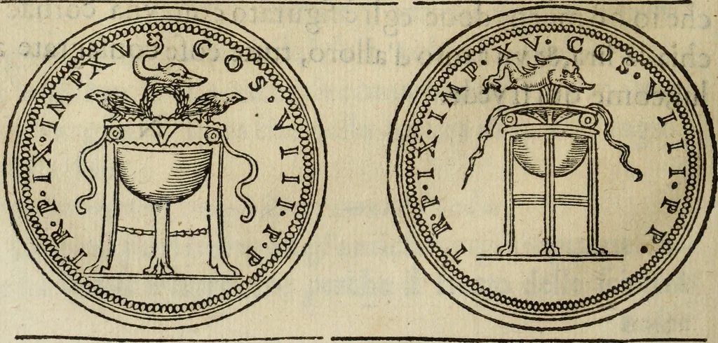 An illustration from Discorso della religione antica de Romani, insieme vn'altro Discorso della castrametatione, et disciplina militare, bagni, & essercitij antichi di detti Romani;, 1569, leaf 201