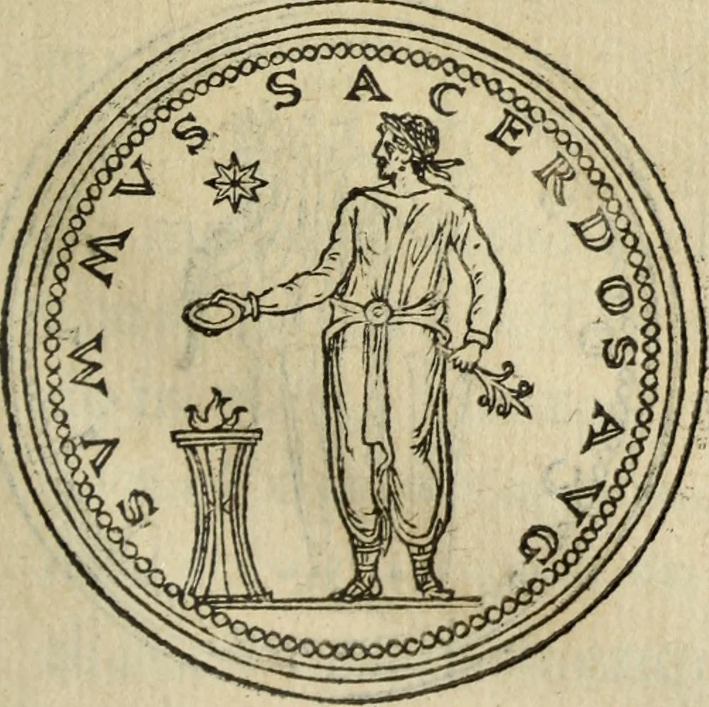 An illustration from Discorso della religione antica de Romani, insieme vn'altro Discorso della castrametatione, et disciplina militare, bagni, & essercitij antichi di detti Romani;, 1569, leaf 202