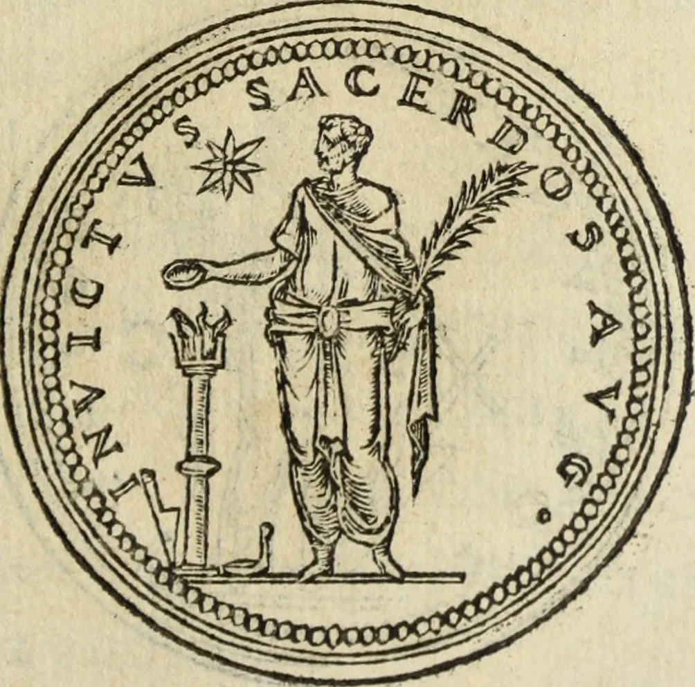 An illustration from Discorso della religione antica de Romani, insieme vn'altro Discorso della castrametatione, et disciplina militare, bagni, & essercitij antichi di detti Romani;, 1569, leaf 202