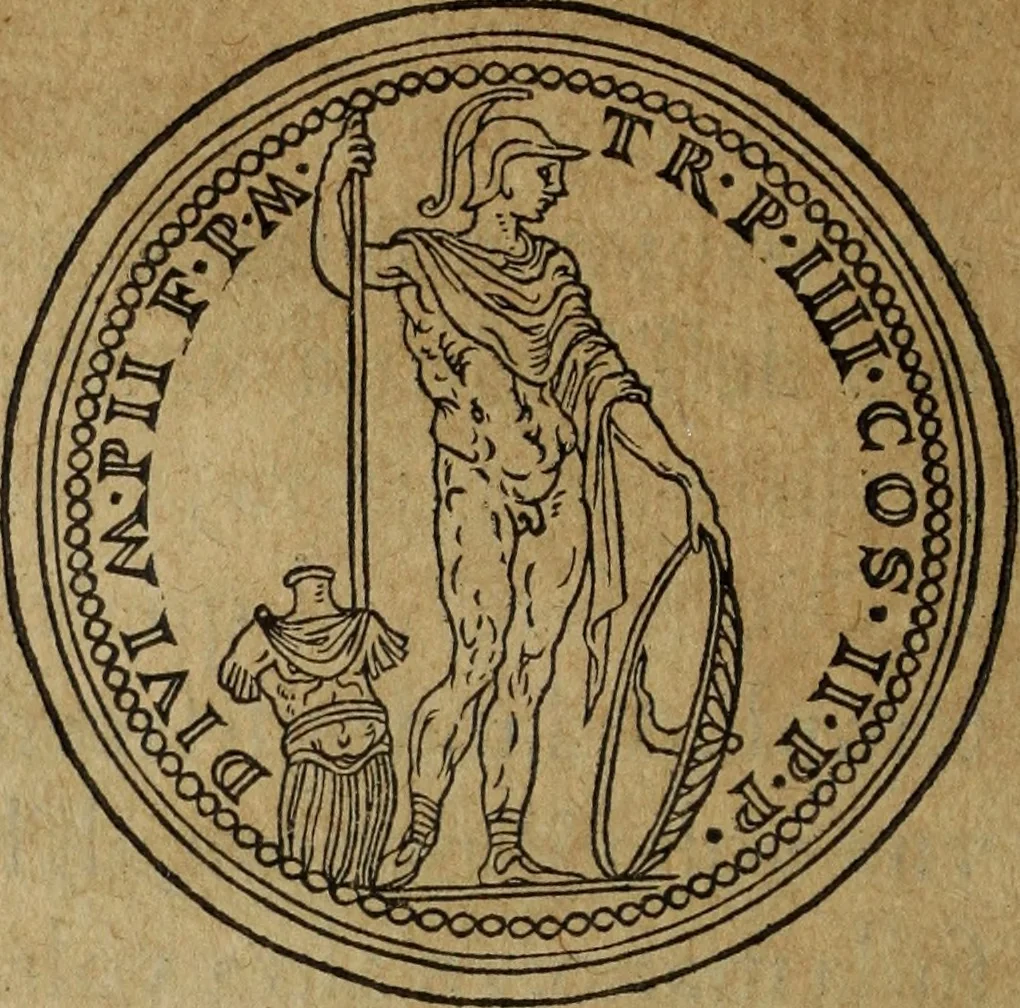 An illustration from Discorso della religione antica de Romani, insieme vn'altro Discorso della castrametatione, et disciplina militare, bagni, & essercitij antichi di detti Romani;, 1569, leaf 207