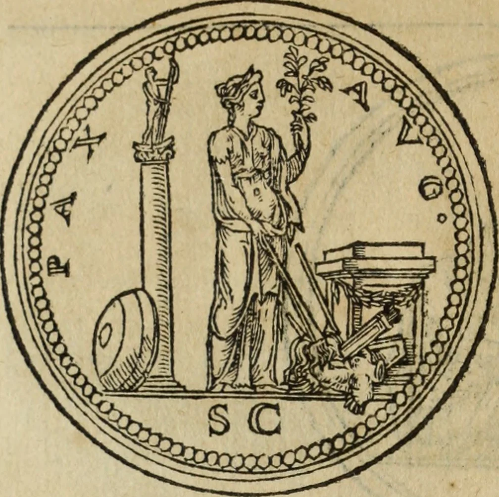 An illustration from Discorso della religione antica de Romani, insieme vn'altro Discorso della castrametatione, et disciplina militare, bagni, & essercitij antichi di detti Romani;, 1569, leaf 21