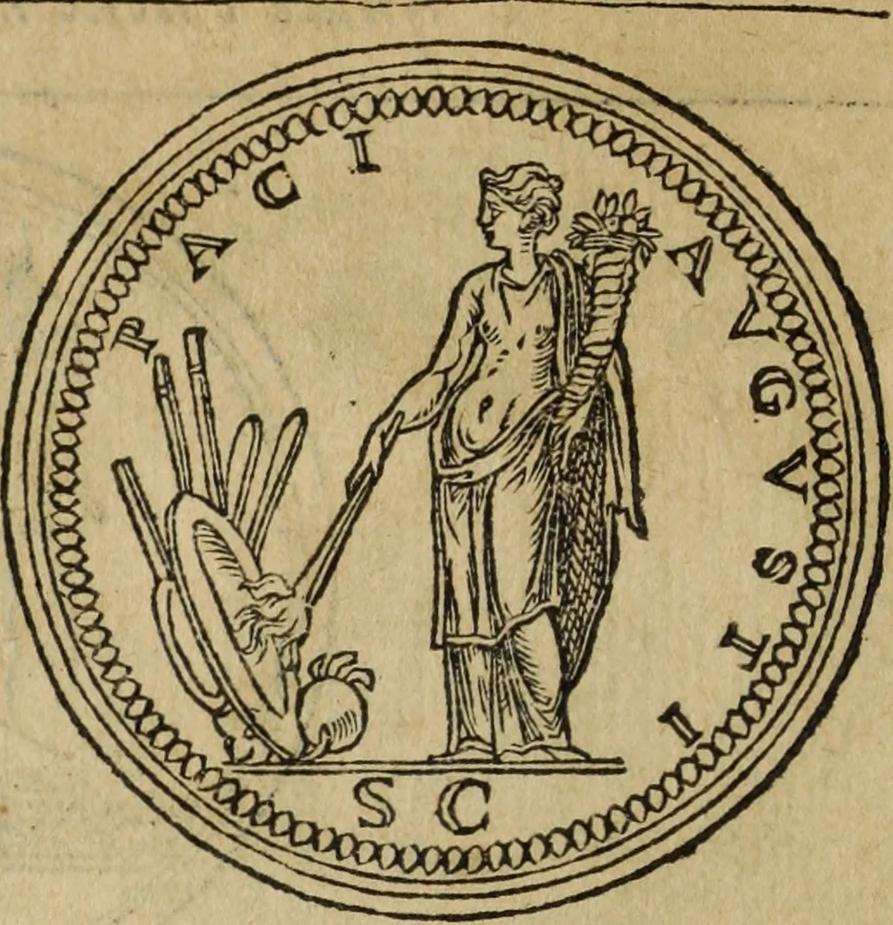 An illustration from Discorso della religione antica de Romani, insieme vn'altro Discorso della castrametatione, et disciplina militare, bagni, & essercitij antichi di detti Romani;, 1569, leaf 21