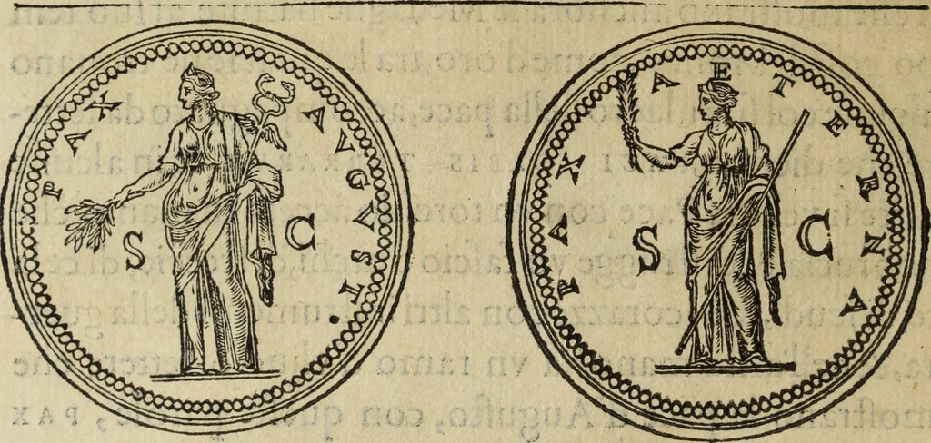 An illustration from Discorso della religione antica de Romani, insieme vn'altro Discorso della castrametatione, et disciplina militare, bagni, & essercitij antichi di detti Romani;, 1569, leaf 21