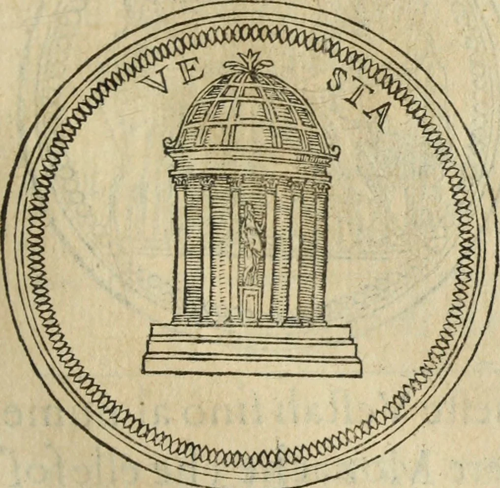 An illustration from Discorso della religione antica de Romani, insieme vn'altro Discorso della castrametatione, et disciplina militare, bagni, & essercitij antichi di detti Romani;, 1569, leaf 218