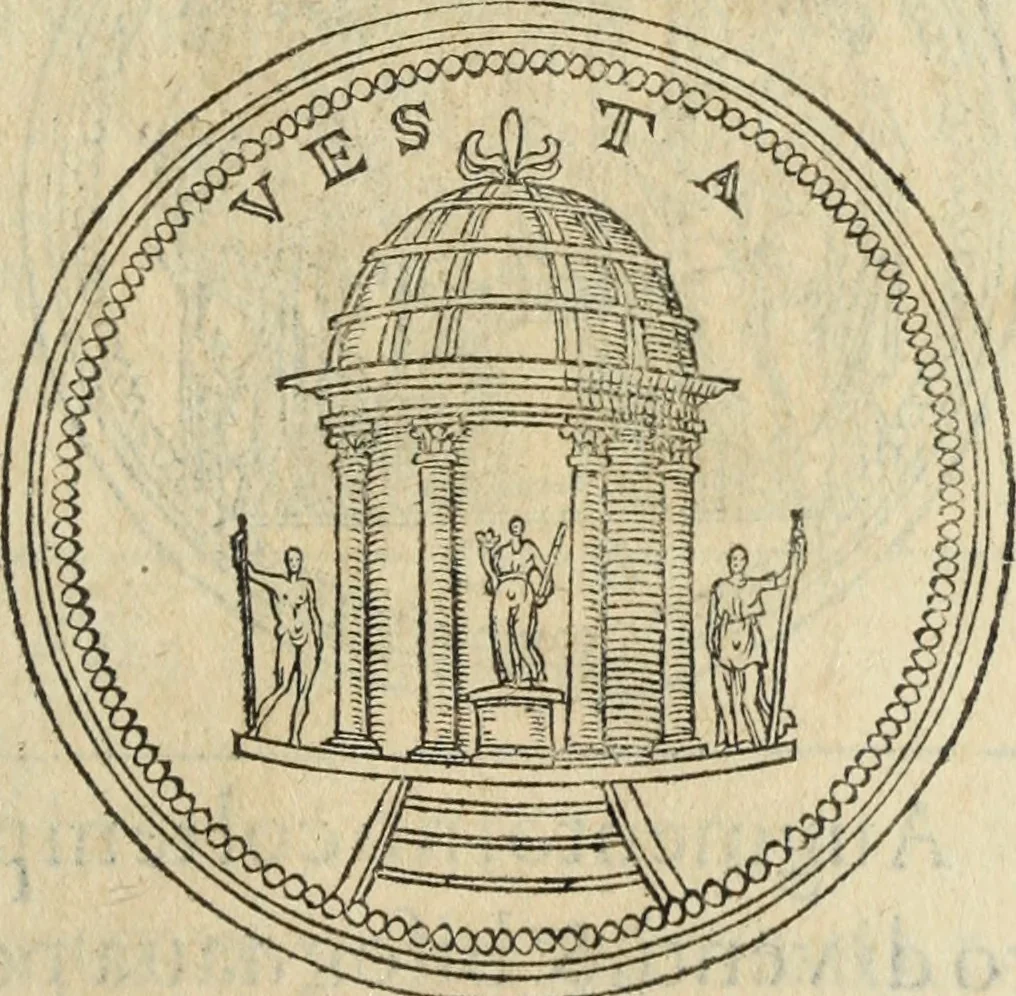 An illustration from Discorso della religione antica de Romani, insieme vn'altro Discorso della castrametatione, et disciplina militare, bagni, & essercitij antichi di detti Romani;, 1569, leaf 218