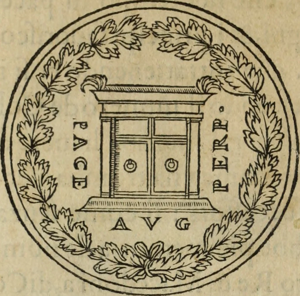 An illustration from Discorso della religione antica de Romani, insieme vn'altro Discorso della castrametatione, et disciplina militare, bagni, & essercitij antichi di detti Romani;, 1569, leaf 23