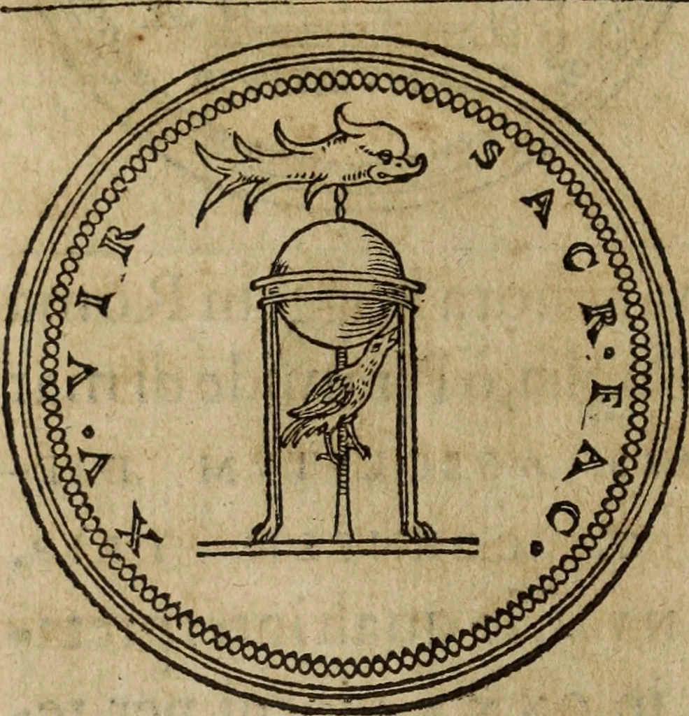 An illustration from Discorso della religione antica de Romani, insieme vn'altro Discorso della castrametatione, et disciplina militare, bagni, & essercitij antichi di detti Romani;, 1569, leaf 241