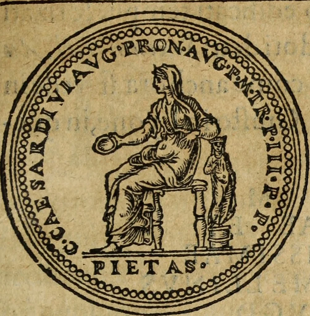 An illustration from Discorso della religione antica de Romani, insieme vn'altro Discorso della castrametatione, et disciplina militare, bagni, & essercitij antichi di detti Romani;, 1569, leaf 246