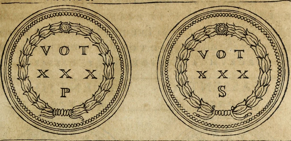 An illustration from Discorso della religione antica de Romani, insieme vn'altro Discorso della castrametatione, et disciplina militare, bagni, & essercitij antichi di detti Romani;, 1569, leaf 252