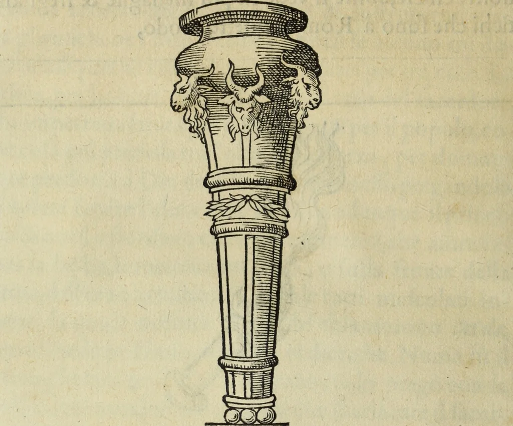An illustration from Discorso della religione antica de Romani, insieme vn'altro Discorso della castrametatione, et disciplina militare, bagni, & essercitij antichi di detti Romani;, 1569, leaf 263