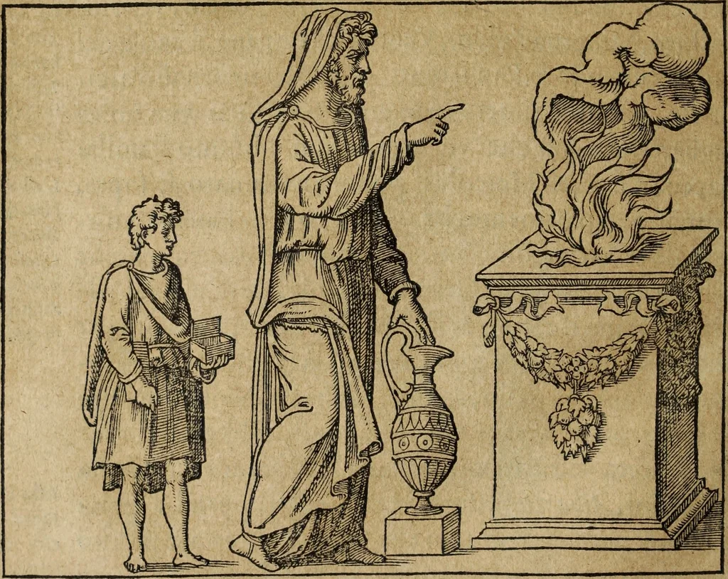 An illustration from Discorso della religione antica de Romani, insieme vn'altro Discorso della castrametatione, et disciplina militare, bagni, & essercitij antichi di detti Romani;, 1569, leaf 269
