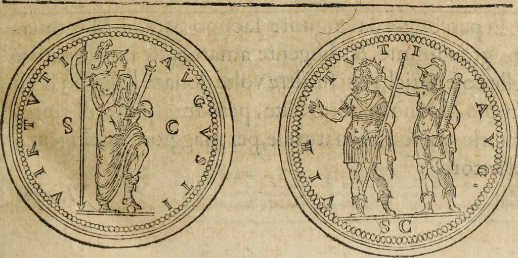 An illustration from Discorso della religione antica de Romani, insieme vn'altro Discorso della castrametatione, et disciplina militare, bagni, & essercitij antichi di detti Romani;, 1569, leaf 28