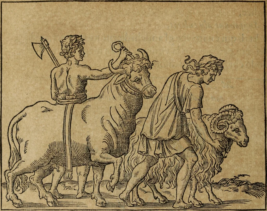 An illustration from Discorso della religione antica de Romani, insieme vn'altro Discorso della castrametatione, et disciplina militare, bagni, & essercitij antichi di detti Romani;, 1569, leaf 281