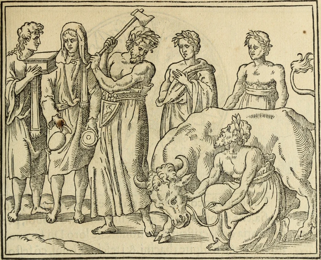 An illustration from Discorso della religione antica de Romani, insieme vn'altro Discorso della castrametatione, et disciplina militare, bagni, & essercitij antichi di detti Romani;, 1569, leaf 284