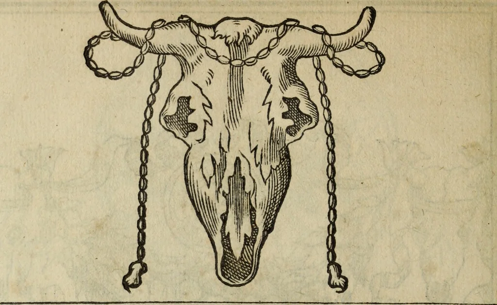An illustration from Discorso della religione antica de Romani, insieme vn'altro Discorso della castrametatione, et disciplina militare, bagni, & essercitij antichi di detti Romani;, 1569, leaf 287