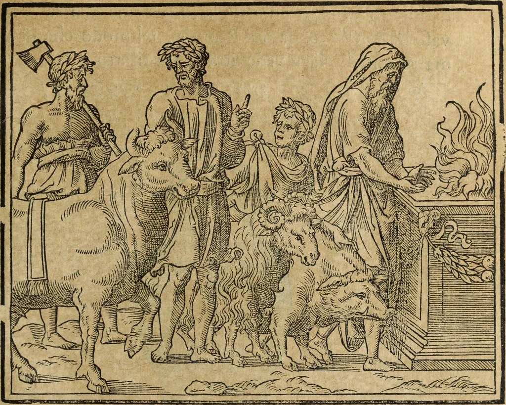 An illustration from Discorso della religione antica de Romani, insieme vn'altro Discorso della castrametatione, et disciplina militare, bagni, & essercitij antichi di detti Romani;, 1569, leaf 294