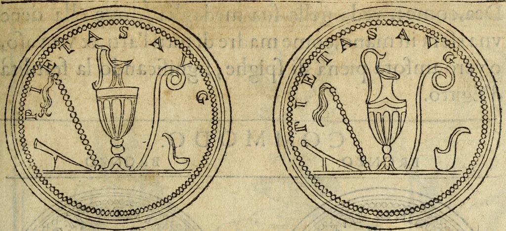 An illustration from Discorso della religione antica de Romani, insieme vn'altro Discorso della castrametatione, et disciplina militare, bagni, & essercitij antichi di detti Romani;, 1569, leaf 298