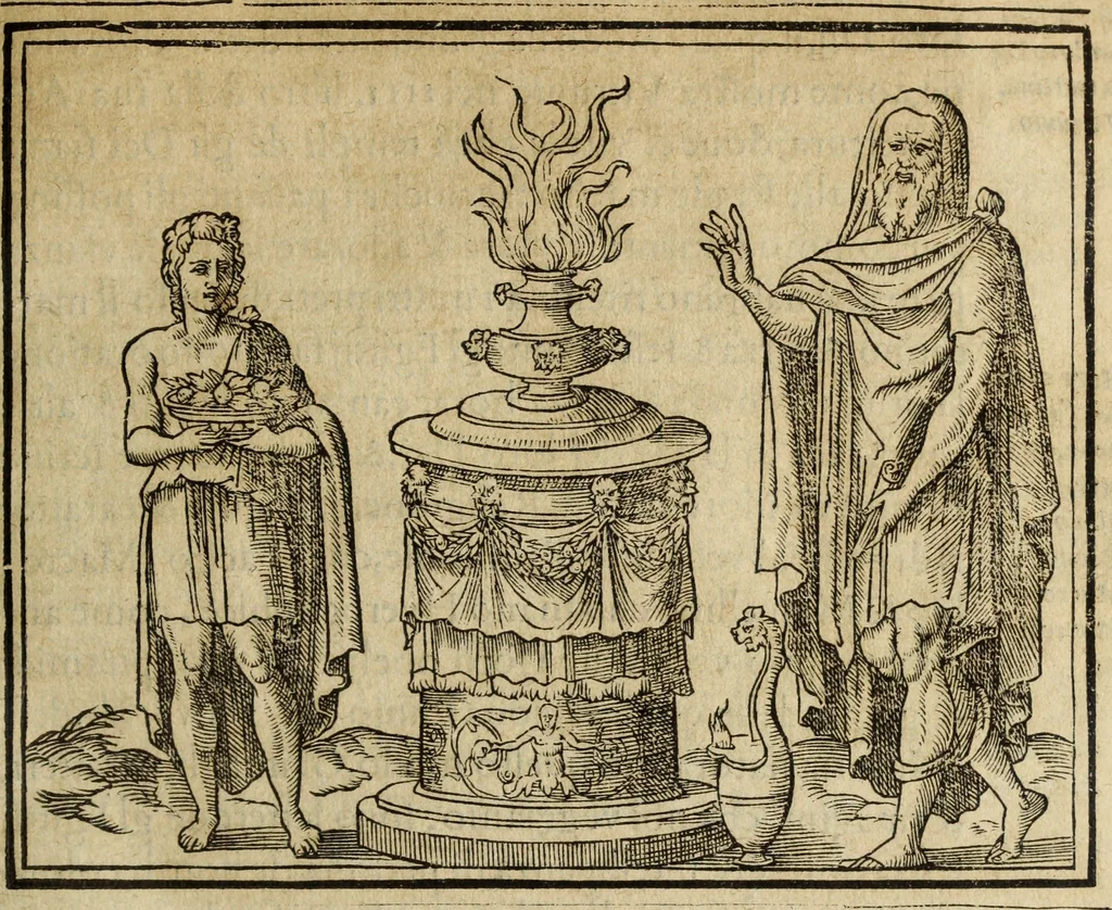 An illustration from Discorso della religione antica de Romani, insieme vn'altro Discorso della castrametatione, et disciplina militare, bagni, & essercitij antichi di detti Romani;, 1569, leaf 300