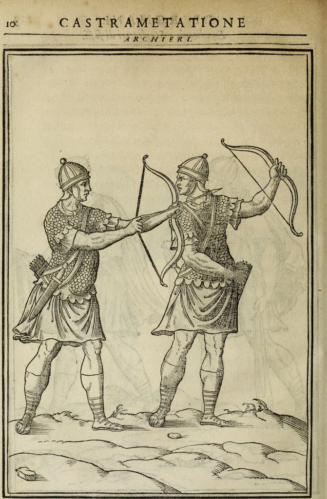 An illustration from Discorso della religione antica de Romani, insieme vn'altro Discorso della castrametatione, et disciplina militare, bagni, & essercitij antichi di detti Romani;, 1569, leaf 329