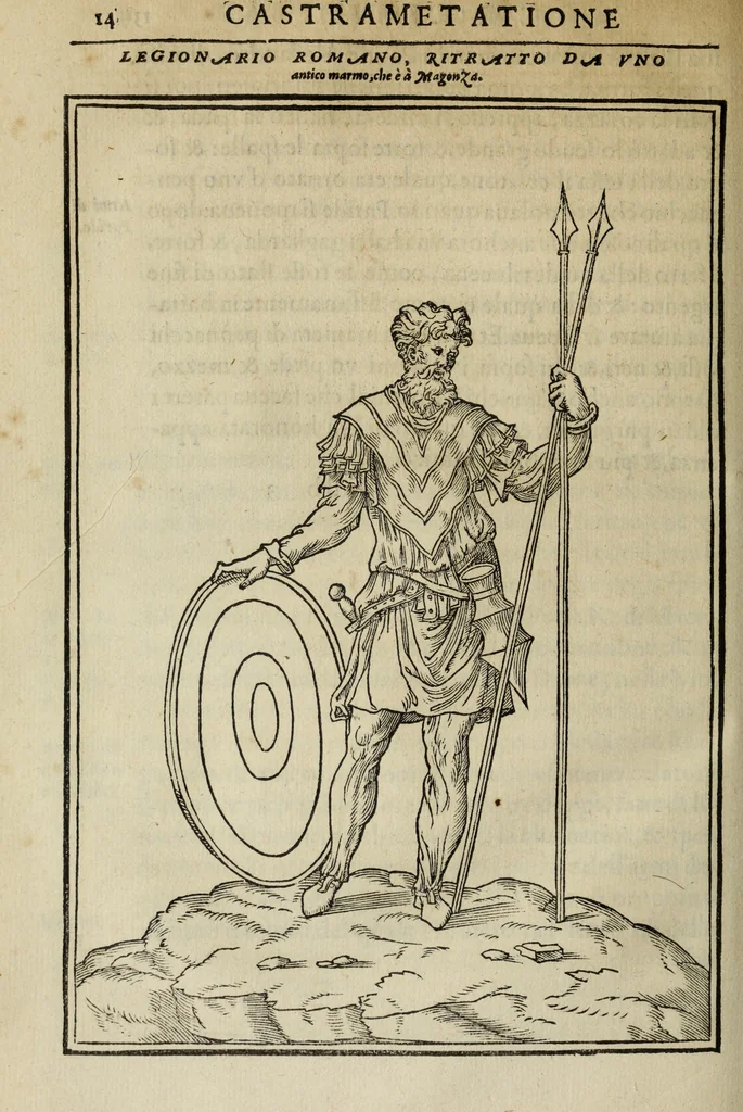 An illustration from Discorso della religione antica de Romani, insieme vn'altro Discorso della castrametatione, et disciplina militare, bagni, & essercitij antichi di detti Romani;, 1569, leaf 333