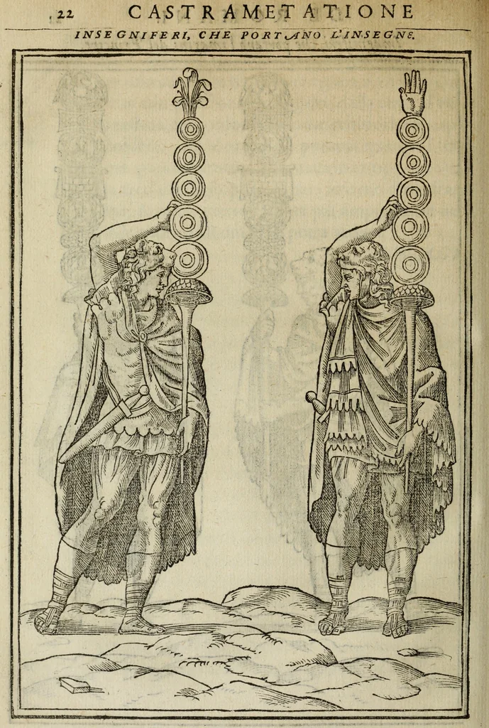 An illustration from Discorso della religione antica de Romani, insieme vn'altro Discorso della castrametatione, et disciplina militare, bagni, & essercitij antichi di detti Romani;, 1569, leaf 341