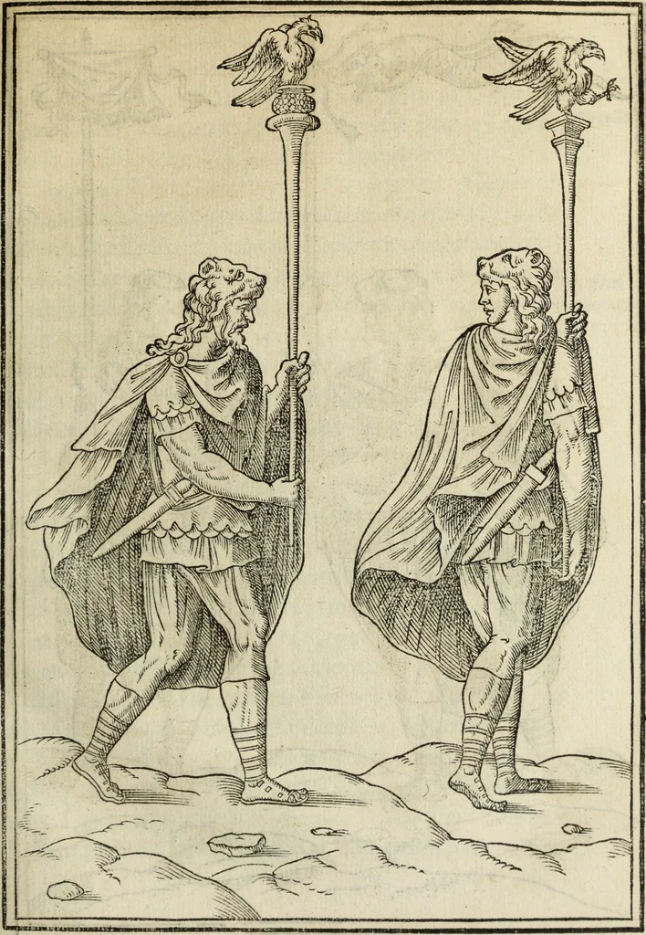 An illustration from Discorso della religione antica de Romani, insieme vn'altro Discorso della castrametatione, et disciplina militare, bagni, & essercitij antichi di detti Romani;, 1569, leaf 342