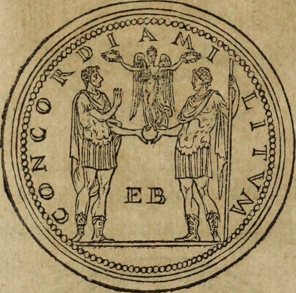 An illustration from Discorso della religione antica de Romani, insieme vn'altro Discorso della castrametatione, et disciplina militare, bagni, & essercitij antichi di detti Romani;, 1569, leaf 35
