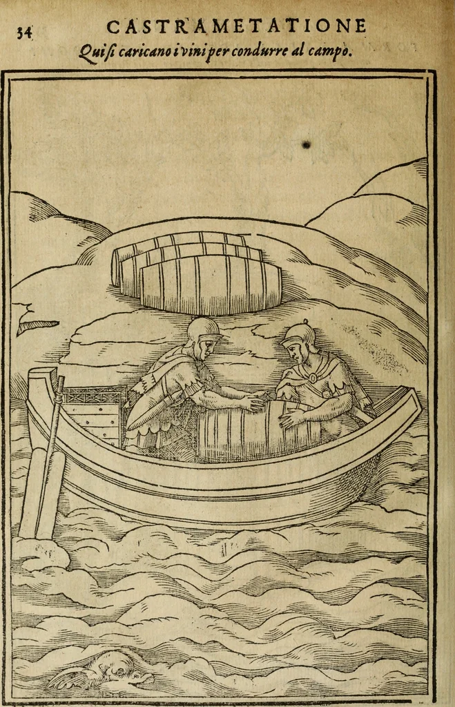An illustration from Discorso della religione antica de Romani, insieme vn'altro Discorso della castrametatione, et disciplina militare, bagni, & essercitij antichi di detti Romani;, 1569, leaf 353