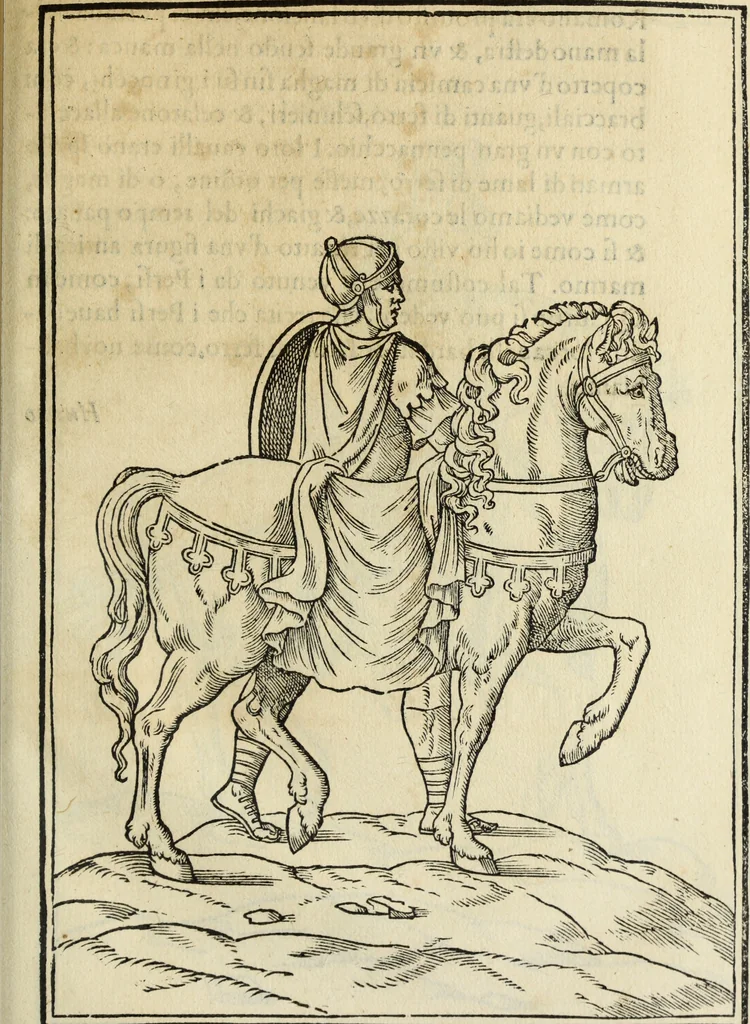 An illustration from Discorso della religione antica de Romani, insieme vn'altro Discorso della castrametatione, et disciplina militare, bagni, & essercitij antichi di detti Romani;, 1569, leaf 364