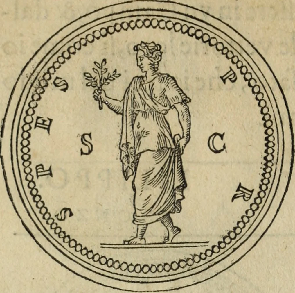 An illustration from Discorso della religione antica de Romani, insieme vn'altro Discorso della castrametatione, et disciplina militare, bagni, & essercitij antichi di detti Romani;, 1569, leaf 39