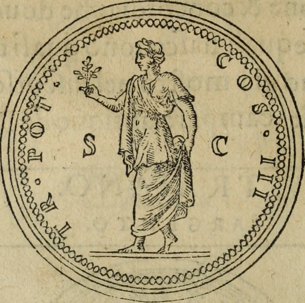 An illustration from Discorso della religione antica de Romani, insieme vn'altro Discorso della castrametatione, et disciplina militare, bagni, & essercitij antichi di detti Romani;, 1569, leaf 39