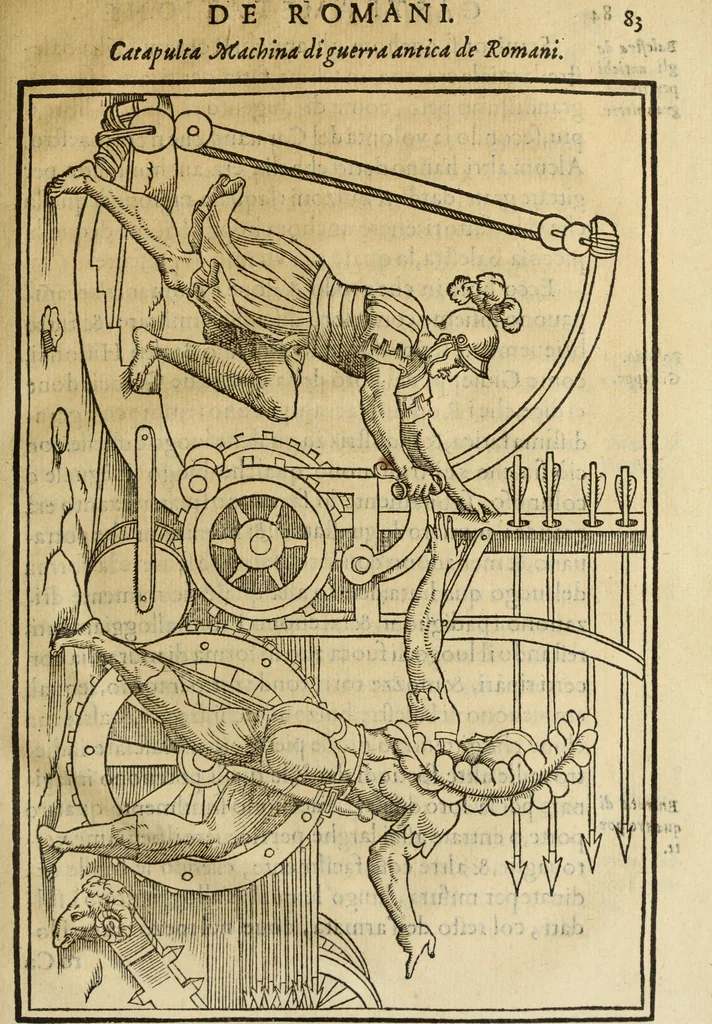 An illustration from Discorso della religione antica de Romani, insieme vn'altro Discorso della castrametatione, et disciplina militare, bagni, & essercitij antichi di detti Romani;, 1569, leaf 404