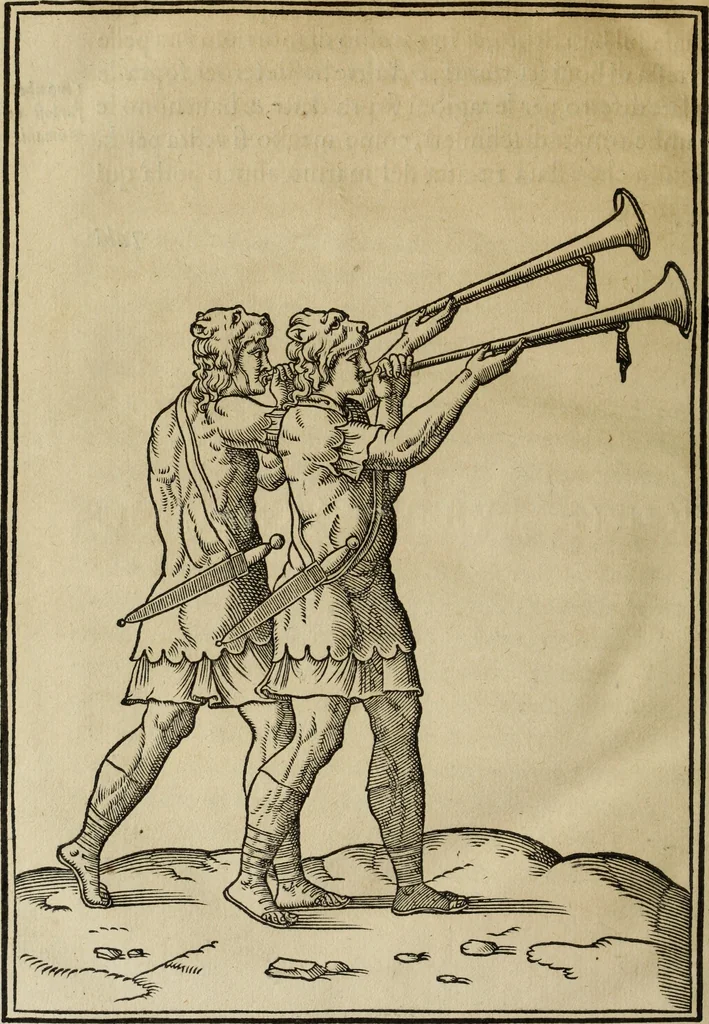 An illustration from Discorso della religione antica de Romani, insieme vn'altro Discorso della castrametatione, et disciplina militare, bagni, & essercitij antichi di detti Romani;, 1569, leaf 409
