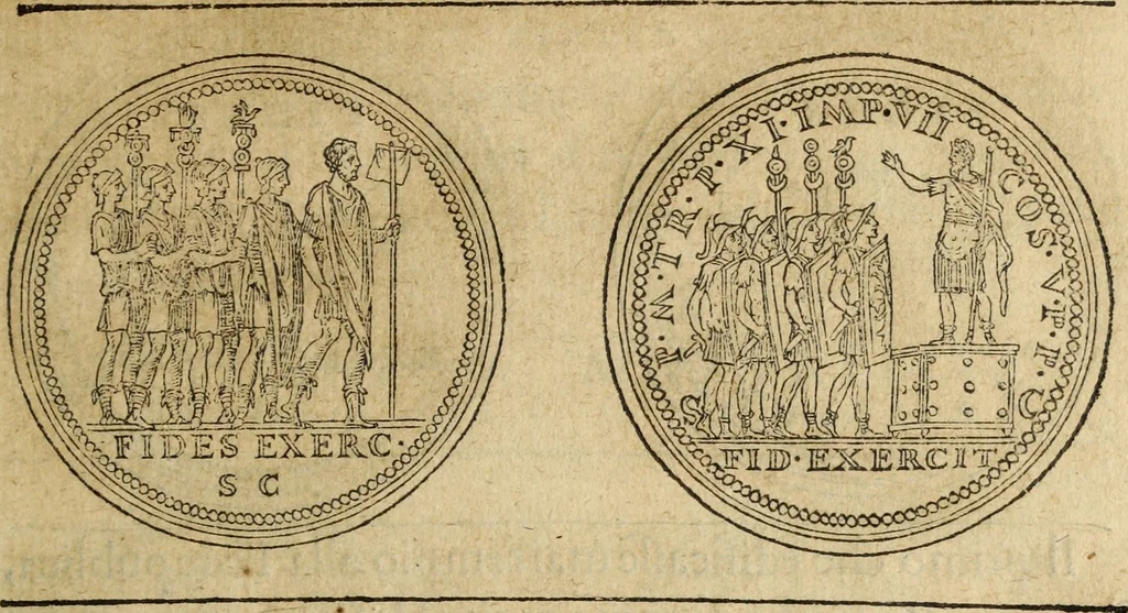 An illustration from Discorso della religione antica de Romani, insieme vn'altro Discorso della castrametatione, et disciplina militare, bagni, & essercitij antichi di detti Romani;, 1569, leaf 42