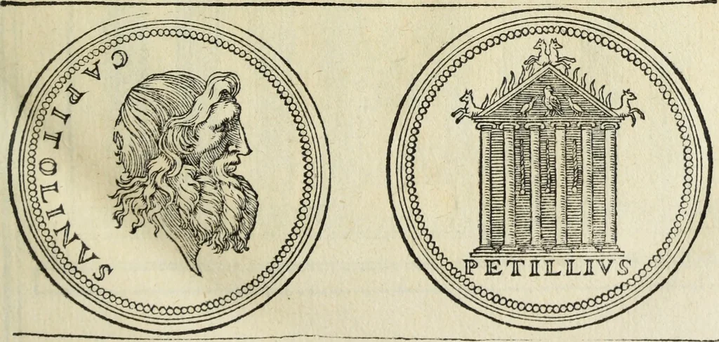 An illustration from Discorso della religione antica de Romani, insieme vn'altro Discorso della castrametatione, et disciplina militare, bagni, & essercitij antichi di detti Romani;, 1569, leaf 48