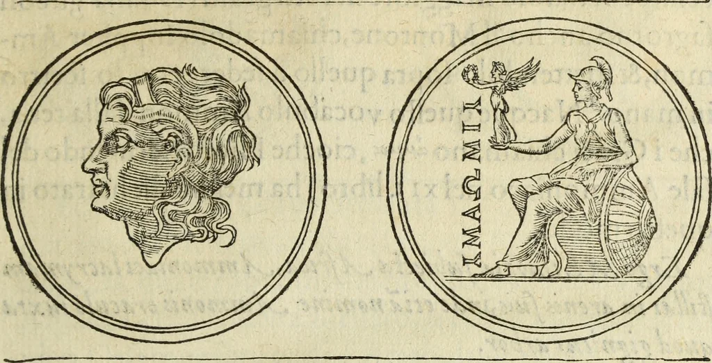 An illustration from Discorso della religione antica de Romani, insieme vn'altro Discorso della castrametatione, et disciplina militare, bagni, & essercitij antichi di detti Romani;, 1569, leaf 58