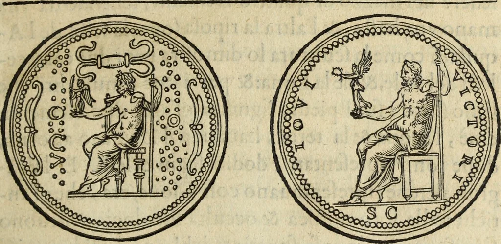 An illustration from Discorso della religione antica de Romani, insieme vn'altro Discorso della castrametatione, et disciplina militare, bagni, & essercitij antichi di detti Romani;, 1569, leaf 62